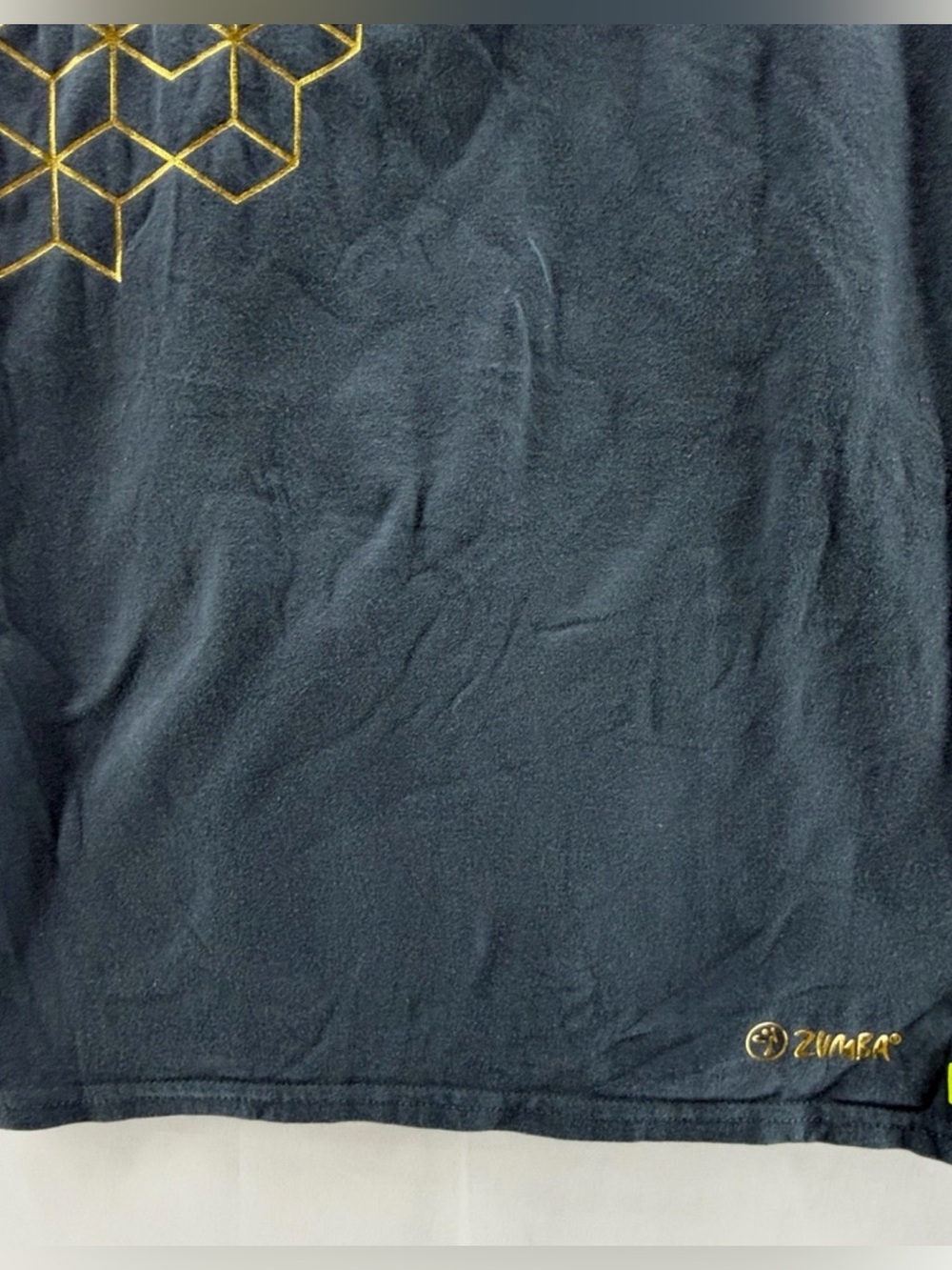 Zumba Wear Grey Racerback Tank with Gold Trim Size Medium - Picture 3 of 6